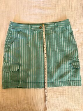 Tommy Bahama Striped Teal/Turquoise athletic Y2K vibes mini skort.